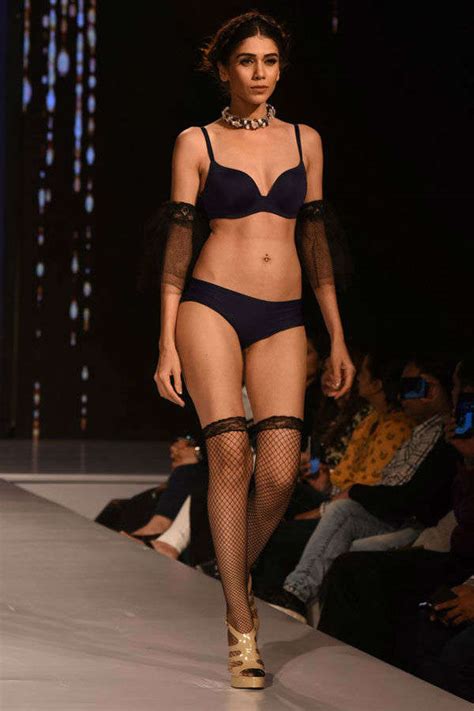 A Model Walks The Ramp During Triumph Lingerie Fashion Show Held In Mumbai On May