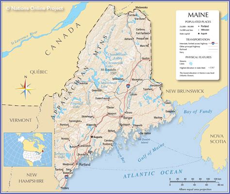 Reference Maps Of Maine Usa Nations Online Project