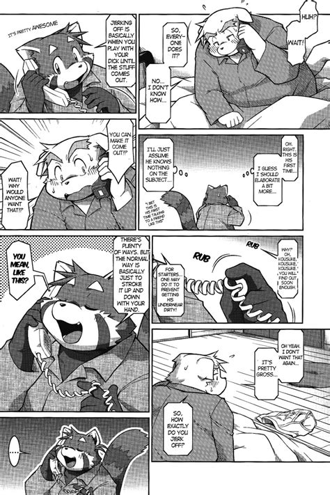 Rule 34 Anthro Canine Chubby Comic English Text Fur Furry Futaba Kotobuki Greyscale Male Male