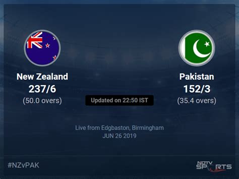 New Zealand Vs Pakistan Live Score Over Match 33 Odi 31 35 Updates