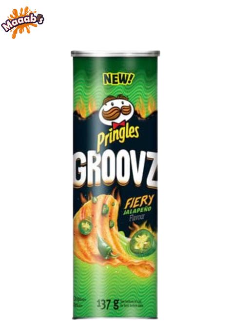 Pringles Groovz Fiery Jalapeno 137g Can Case Maaabs