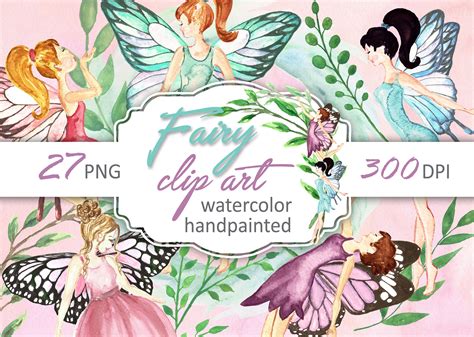 Fairy Clip Art Watercolor Etsy Denmark