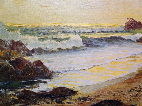 Robert Wood Seascape Painting Oil On Canvas Mid 20th Century Laguna
