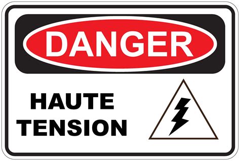 Panneaux NORME OSHA Danger Haute Tension Signel Services