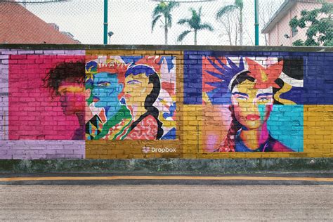 12 Mural Street Mockup - PSD | Mural, Graphic design ...