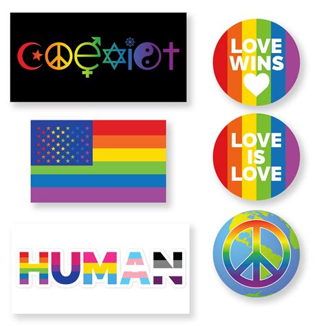 buy extra large waterproof lgbtqia stickers 6 pc set xl gay pride sticker pack premium lgbtq