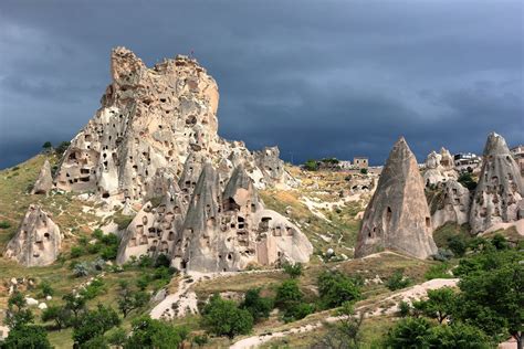 Uchisar Castle Mountain Cappadocia Central Anatolia Turkey Places