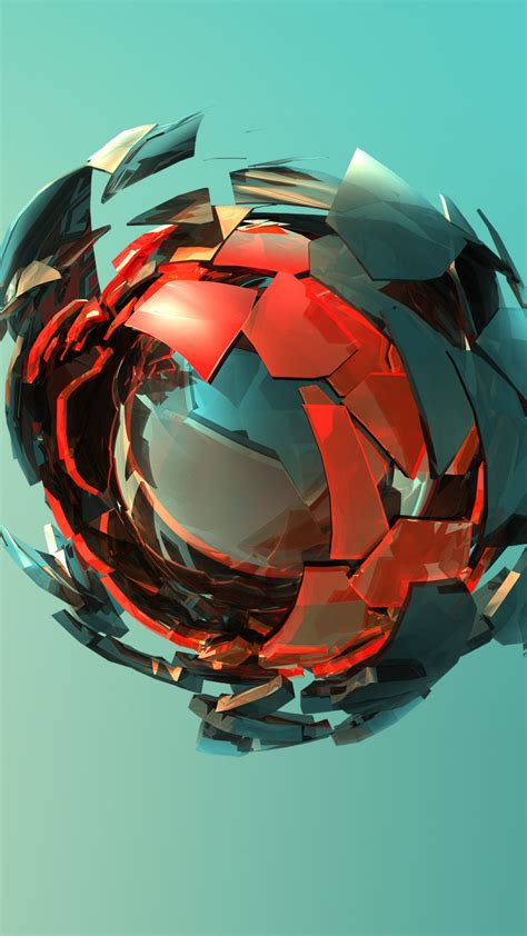 Wallpaper Sphere 3d Red Green Hd Abstract 16362