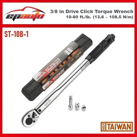 Epauto 38 Inch Drive Click Torque Wrench 10 80 Ftlb 136 1085