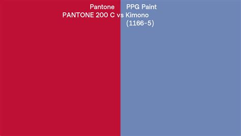 Pantone 200 C Vs Ppg Paint Kimono 1166 5 Side By Side Comparison