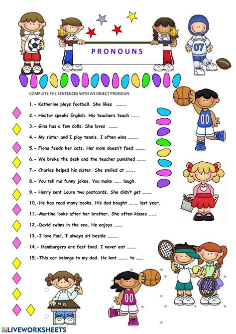 Objective Pronouns Beginners Interactive Worksheet Object Pronouns Pronoun Worksheets