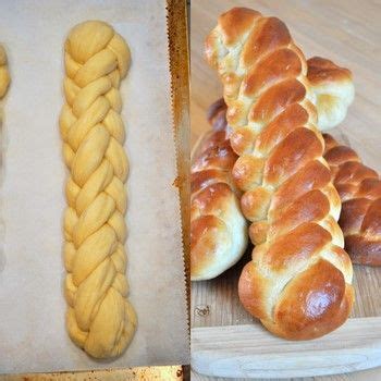 The dough is braided from the center to one end, and then from the center. How to Braid Challah: Three, Four and Five Strand Braids | Food, Challah bread, Challah
