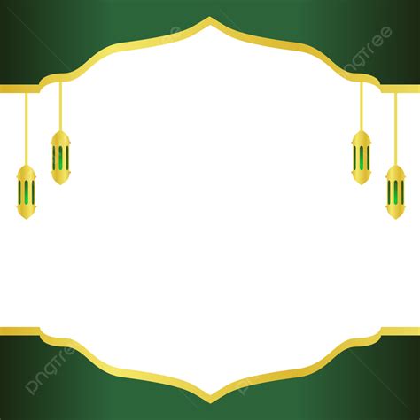 Gold Frame Border Vector Png Images Green And Gold Color Ramadan