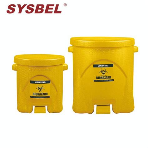 14 Gal 53 L Sysbel Biohazard Waste Can Construsted Of Polyethylene