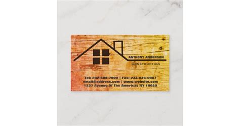 Carpentry Woodworking And Construction Business Card