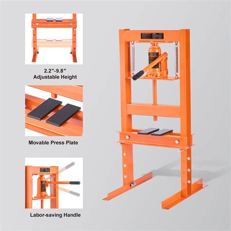 Vevor Hydraulic Shop Press 6 Ton H Frame Hydraulic Garageshop Floor