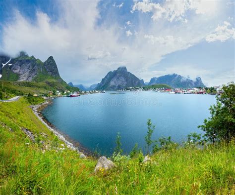 Summer Village Reine Lofoten Norway Stock Image Image Of Destination