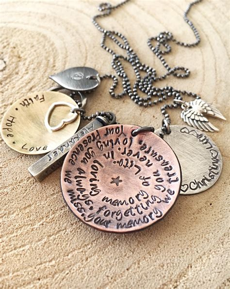 Remembrance Jewelry Loss Of Loved One T Hand Stamped Memorial T