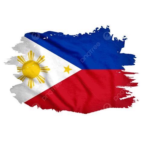 Philippines Flag In Watercolor Hard Brush New Philippines Flag