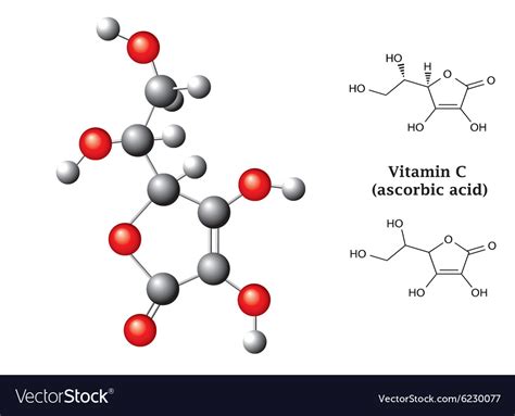 Chemical Formulas And Of Vitamin C Royalty Free Vector Image