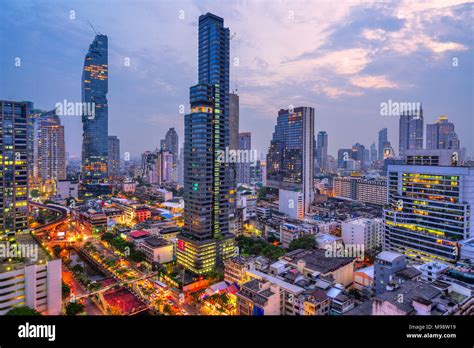 Aerial View Of Bangkok Skyline At Sunset Bangkok Thailandia Stock Photo Alamy