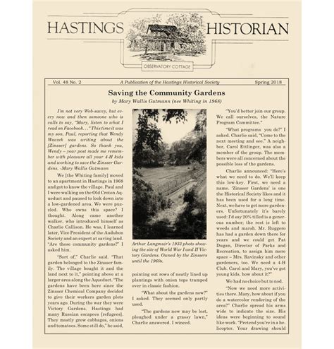 The Hastings Historianspring 2018 Hastings Historical Society