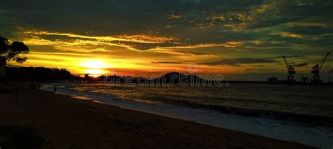 Sunset Singkawang Beach West Borneo Stock Photos Free And Royalty Free