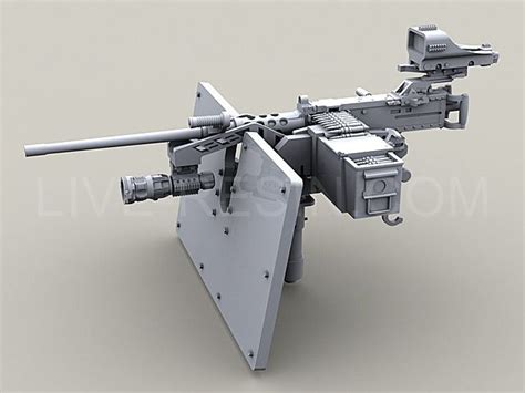 M2 Browning 50 Caliber Machine Gun On Mk93 Machine Gun Mount With
