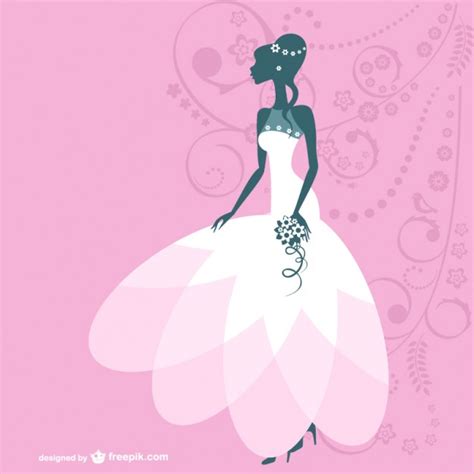 Eps, ai and other brides, vector bride, groom and bride file format are available to choose from. Free Vector | Bride silhouette with white wedding dress ...