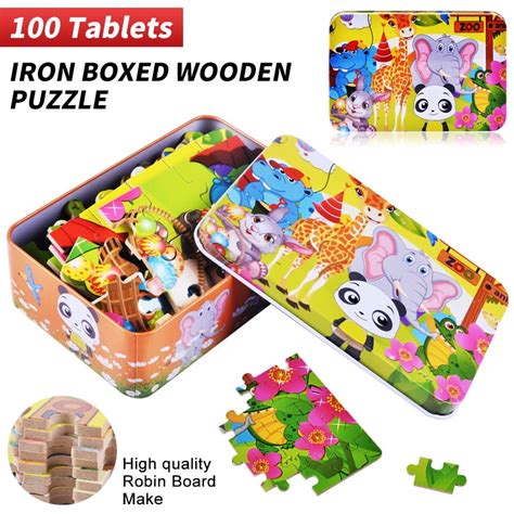 Lnkoo Wooden Jigsaw Puzzles Set For Kids Age 3 8 Year Old 100 Piece