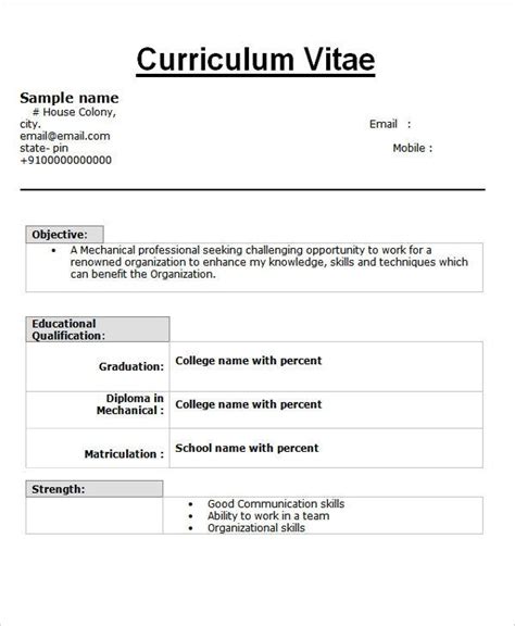 Our fresher cv template is easy to edit, you can change fonts, colors, text size. 25 Fresh Cv Format For Freshers - BEST RESUME EXAMPLES