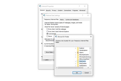 Move Ie Temporary Files Folder To Default Location