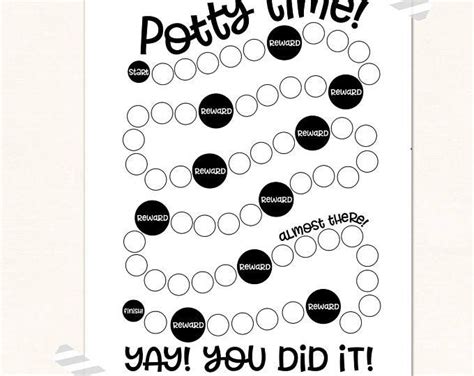 Potty Chart Printable Potty Training Print Digital Potty Etsy