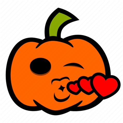 Blow Emoji Halloween Hearts Kisses Pumpkin Icon Download On