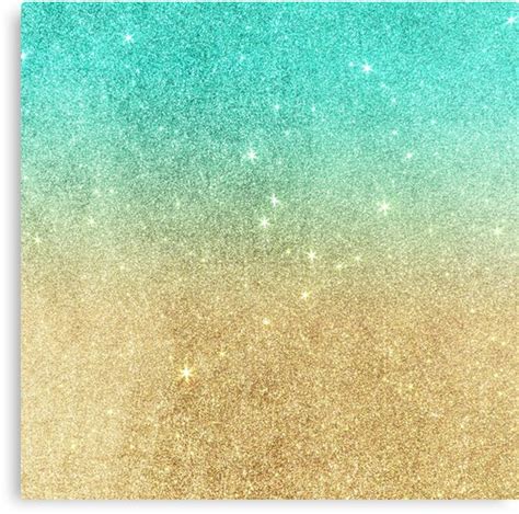 Teal And Gold Glitter Background