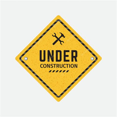 Premium Vector Vector Under Construction Road Sign