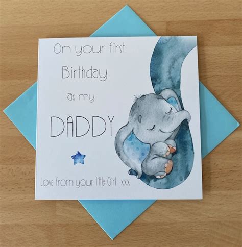 1st Birthday As My Daddy Cardfirst Daddy Birthday Carddaddy Etsy