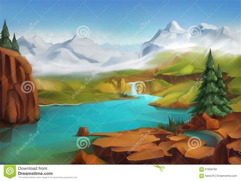 Landscape, Nature Background Stock Vector - Illustration of green ...