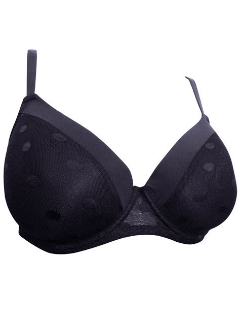 trofe trofe black spotted mesh padded underwired full cup bra