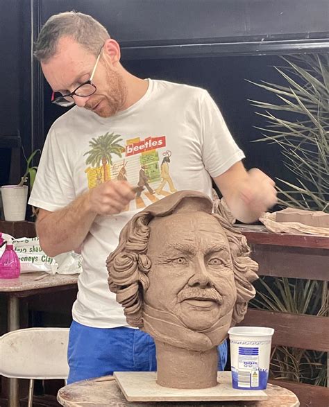 Clay Head Is Being Sculpted By Joshua During The Art Classes In