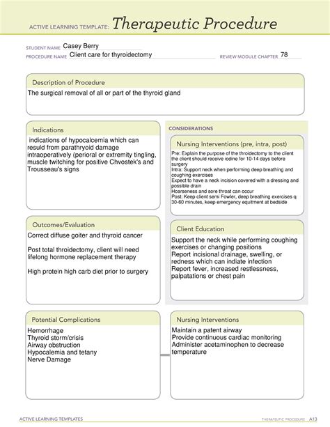 Thyroidectomy Chapter Ati Alt Active Learning Templates