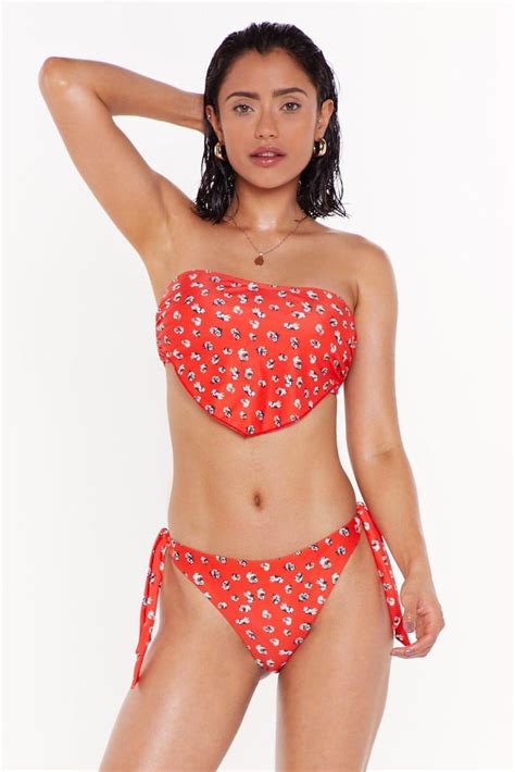 Nasty Gal Sea You At The Beach Floral Bandeau Bikini Set Scarf