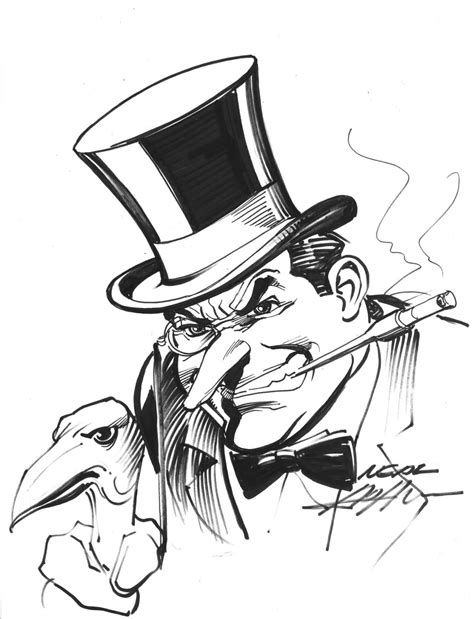 Neal Adams Penguin Sketch Batman Poster Batman Artwork Comic Book