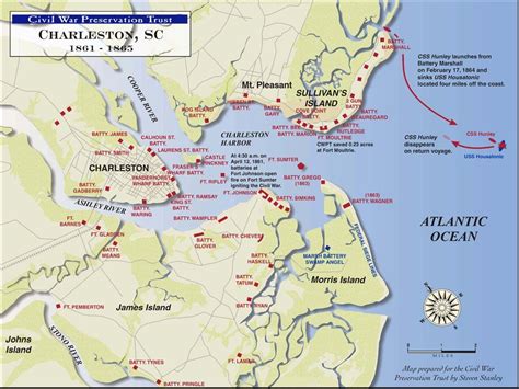 Charleston Defenses Charleston Sc Map Fort Sumter Civil War