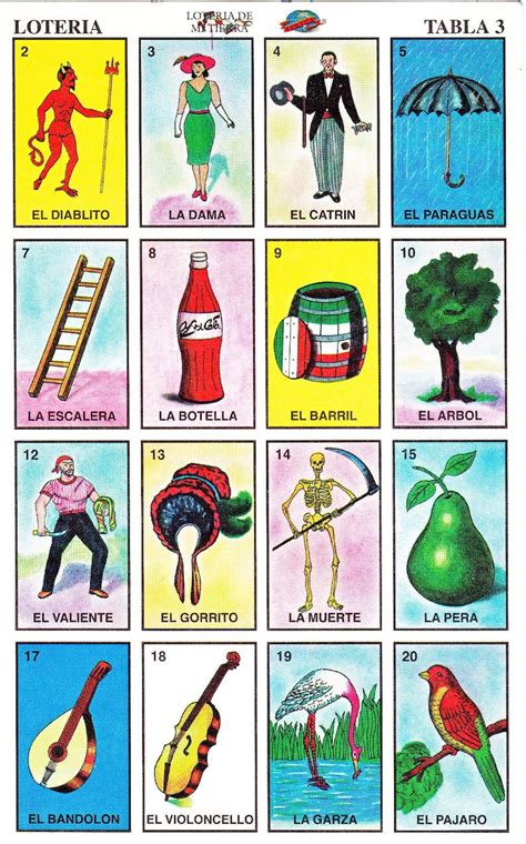 Mexican Loteria Cards The Complete Set Of 10 Tablas Etsy Singapore