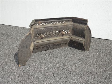 Antique French Country Black Cast Iron Fireplace Grill Grate
