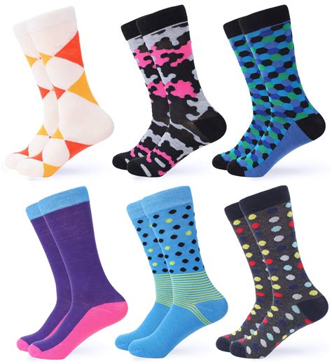 Gallery Seven Mens Dress Socks Funky Colorful Socks For Men 6 Pack Bold Collection 6 Pack