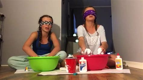 Blindfolded Slime Challenge Feat Mom YouTube