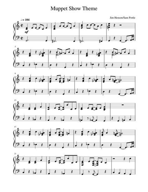 Muppet Show Theme Sheet Music For Piano Solo Easy