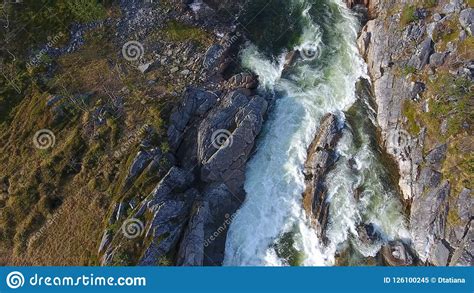 Top View Of Beautiful Mountain River Norway Stock Image